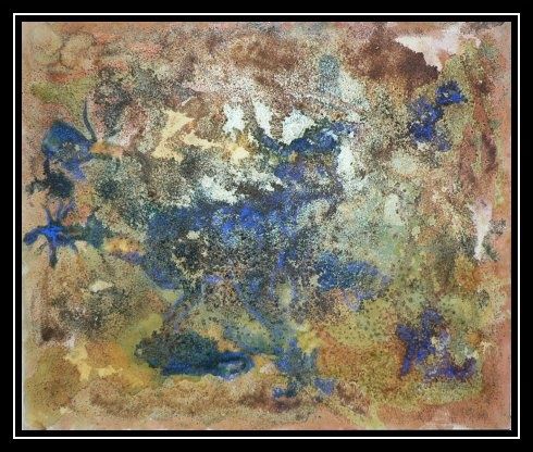 Peinture intitulée "Blue auroch" par Line Charreyre, Œuvre d'art originale