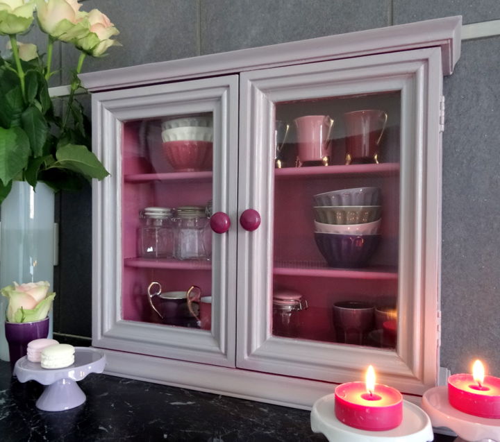 Meuble Etagere Vitrine Patine Artesanato Por Lin Et Patine Artmajeur