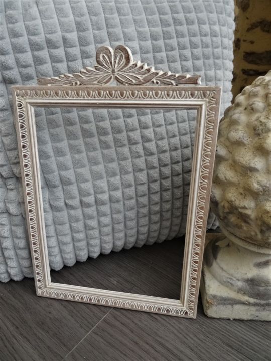Cadre Déco Fronton Noeud Patiné Shabby Romantique Artcraft By Lin Et