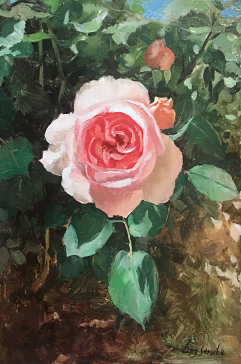 Peinture intitulée "Rose Garden #1" par Ling Strube, Œuvre d'art originale, Huile