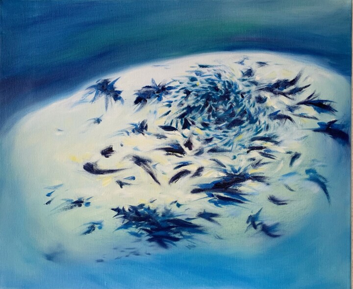 Картина под названием "Flowing Defamation…" - Lingli Li, Подлинное произведение искусства, Масло