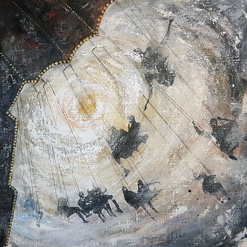 Peinture intitulée "The carousel of lif…" par Carina Linné, Œuvre d'art originale, Acrylique