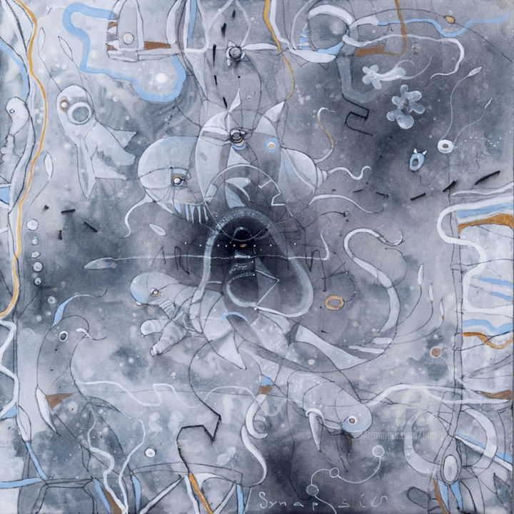 Malarstwo zatytułowany „"synapsis" Lino Di…” autorstwa Lino Di Vinci, Oryginalna praca, Akryl