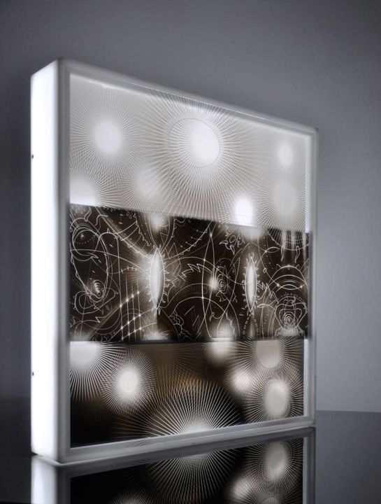 Design intitulée "Black Lights 2" par Lino Di Vinci, Œuvre d'art originale, Luminaire