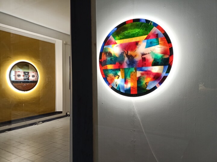 Design mit dem Titel "Kaleidoscopie   Ple…" von Lino Di Vinci, Original-Kunstwerk, Leuchte