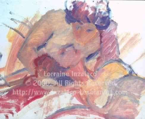 Painting titled "Beckoned Embrace" by Lorraine Inzalaco, Original Artwork, Oil