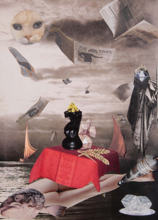 Collages intitulée "Lors du Tant : la F…" par Lioncaresse, Œuvre d'art originale