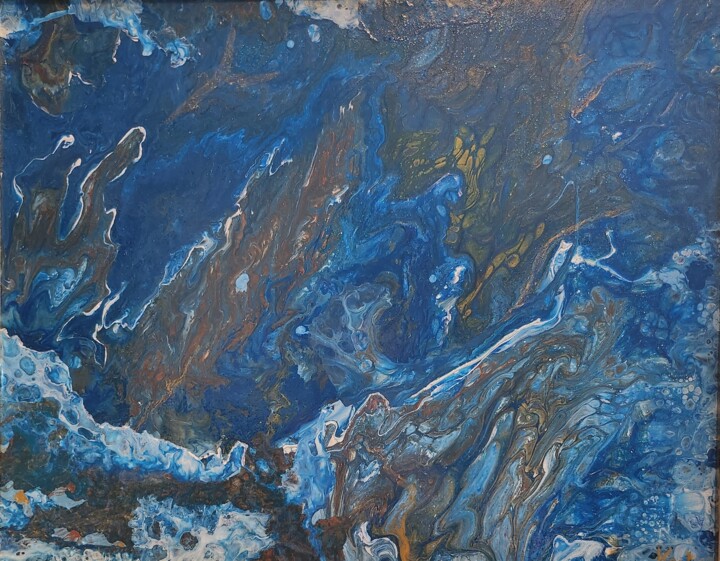 Peinture intitulée "Banquise de Neptune" par Lionel Keita, Œuvre d'art originale, Acrylique Monté sur Châssis en bois