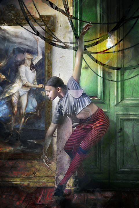 Arts numériques intitulée "Danseuse devant la…" par Lionel Morateur, Œuvre d'art originale, Peinture numérique