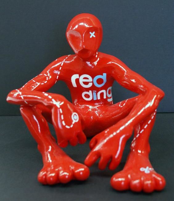 Sculpture intitulée "Red Dingue #2" par Aude Lionel Marie D'Arc, Œuvre d'art originale