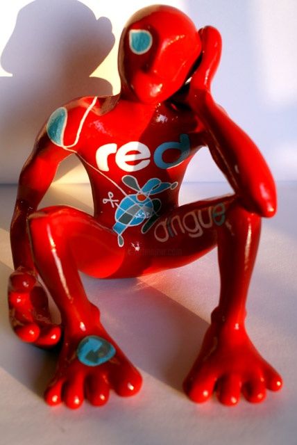 Sculpture intitulée "Red Dingue #3" par Aude Lionel Marie D'Arc, Œuvre d'art originale