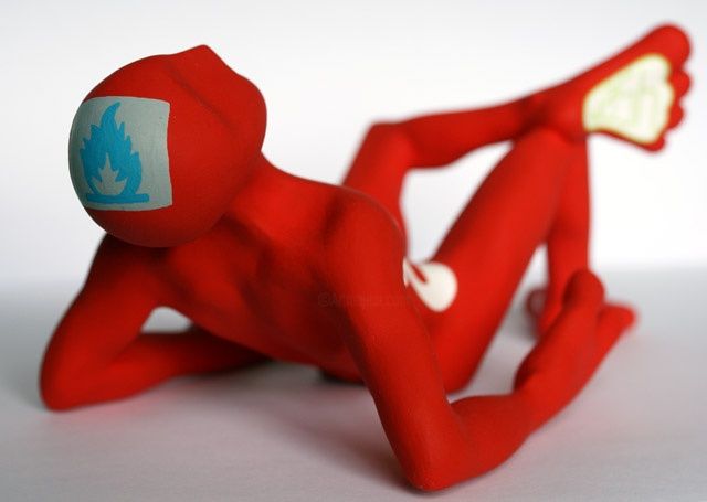 Sculpture intitulée "Red Dingue #4" par Aude Lionel Marie D'Arc, Œuvre d'art originale