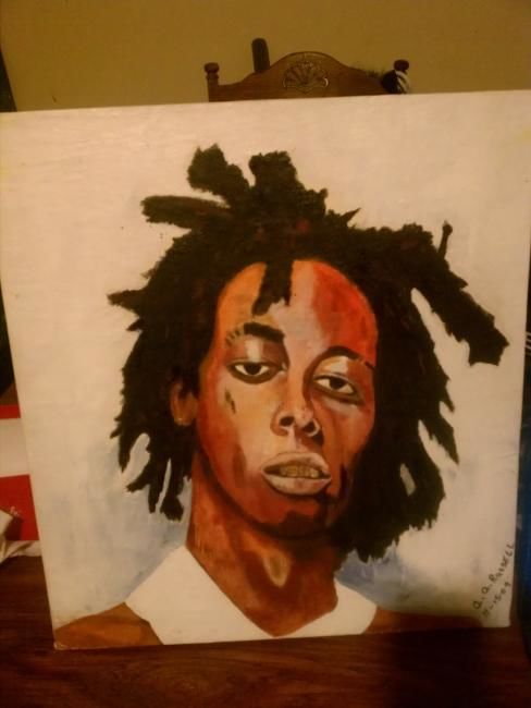 Painting titled "The King of Rap" by Caudia Russell, Original Artwork