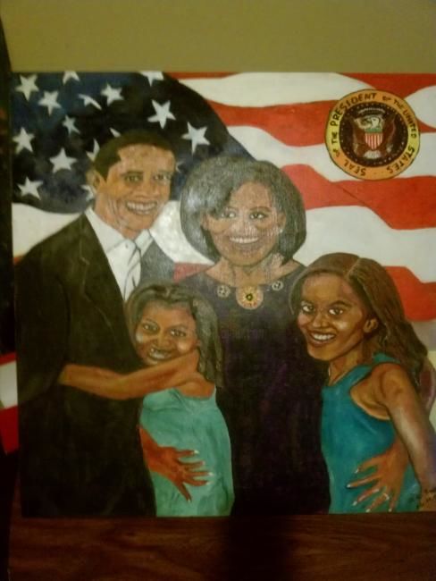 Peinture intitulée "The President and F…" par Caudia Russell, Œuvre d'art originale