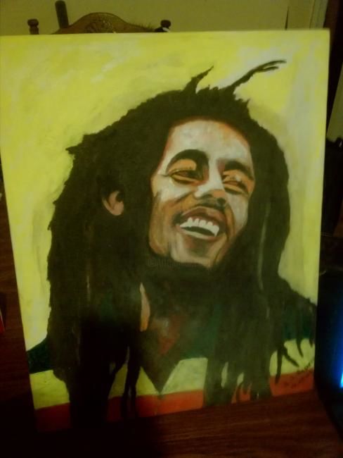 Peinture intitulée "The King of reggae" par Caudia Russell, Œuvre d'art originale