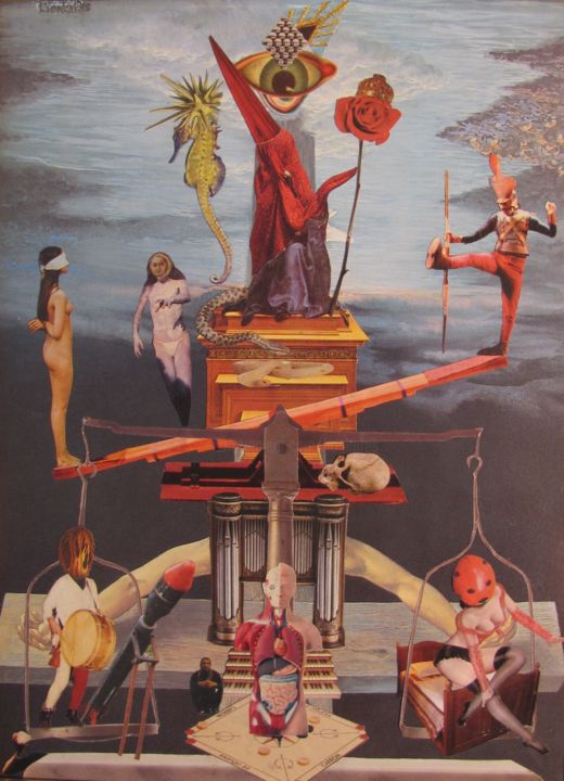 Colagens intitulada "La Justice Humaine…" por Lioncaresse, Obras de arte originais,