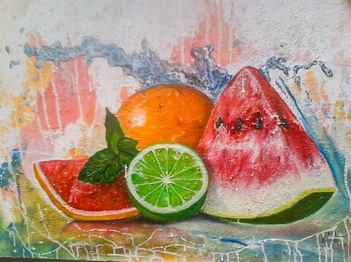 Peinture intitulée "dégustation" par Lionan, Œuvre d'art originale, Huile