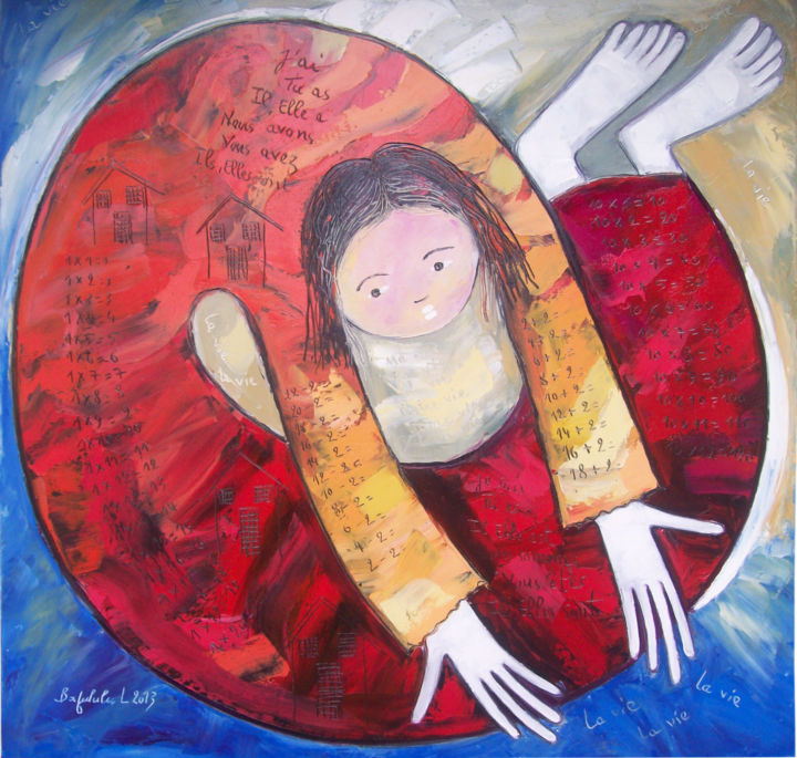 Painting titled "923-0370.jpg" by Bafululu Lipondo, Le Peintre De L'Enfant, Original Artwork