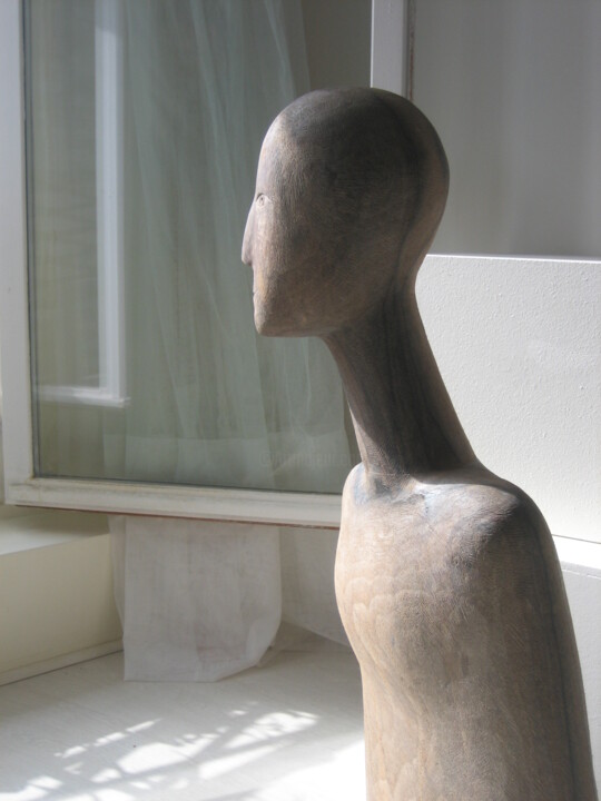 Sculpture titled "Curiosity" by Liquette-Gorbach, Original Artwork, Wood