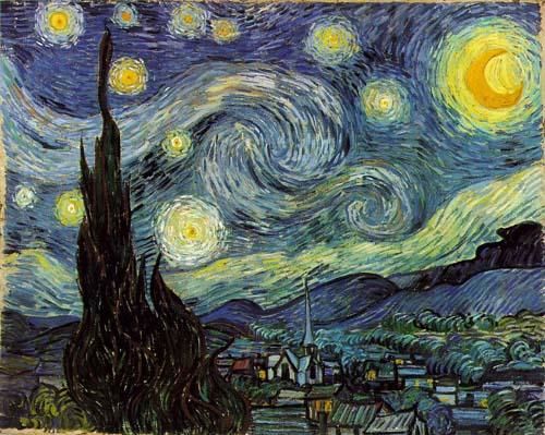 Peinture intitulée "Starry night by van…" par Liron Serbi, Œuvre d'art originale