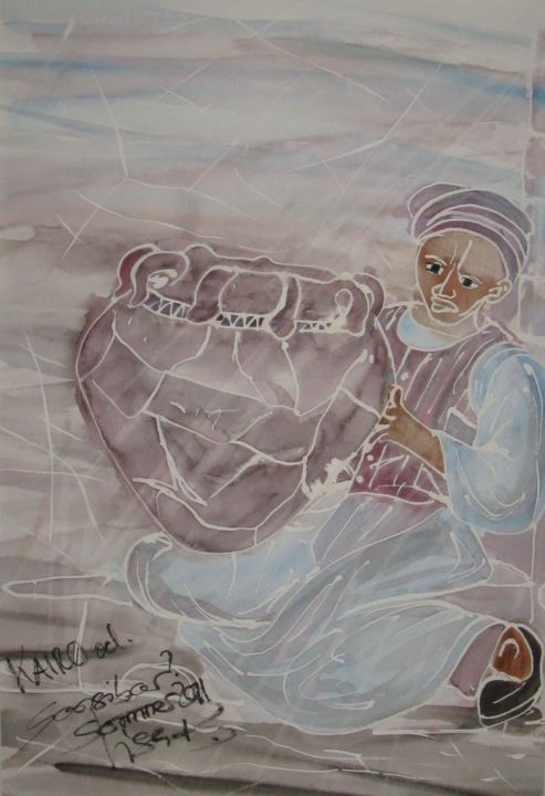 Peinture intitulée "Kairo oder Sansibar" par Elisabeth Bürstl, Œuvre d'art originale, Aquarelle