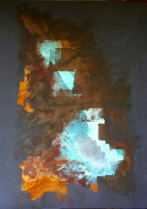 Malerei mit dem Titel "Feuer und Wasser" von Elisabeth Bürstl, Original-Kunstwerk, Andere