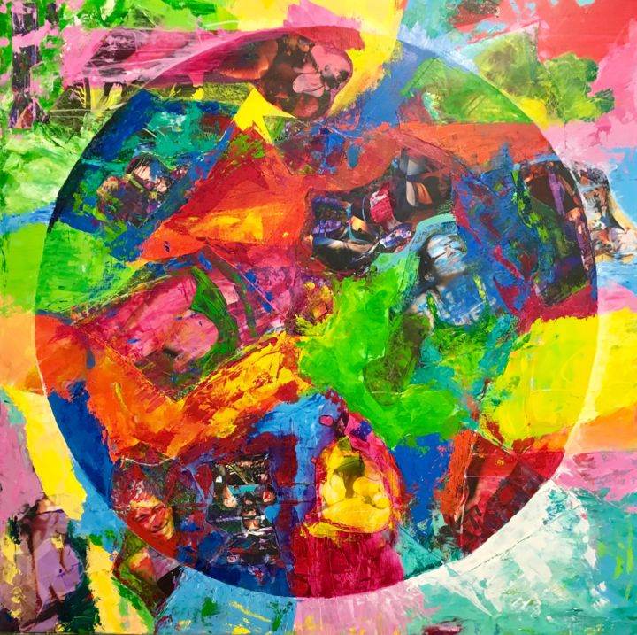 Painting titled "Luna and Sol" by Lisa Trevino, Original Art, Acrylic