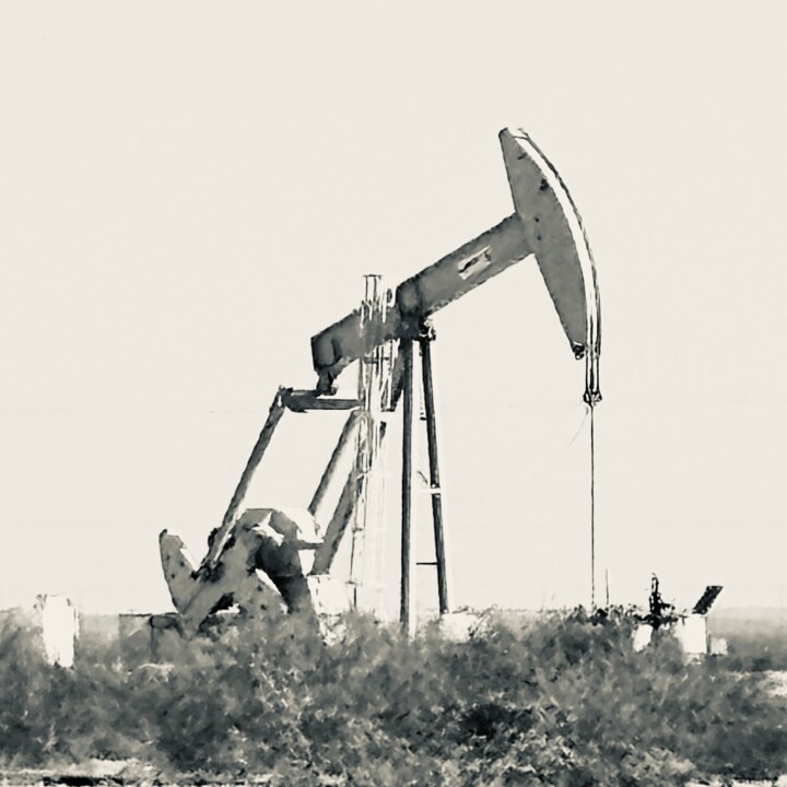 Photography titled "Land Oil Rig" by Lisa Trevino, Original Artwork, Digital Photography