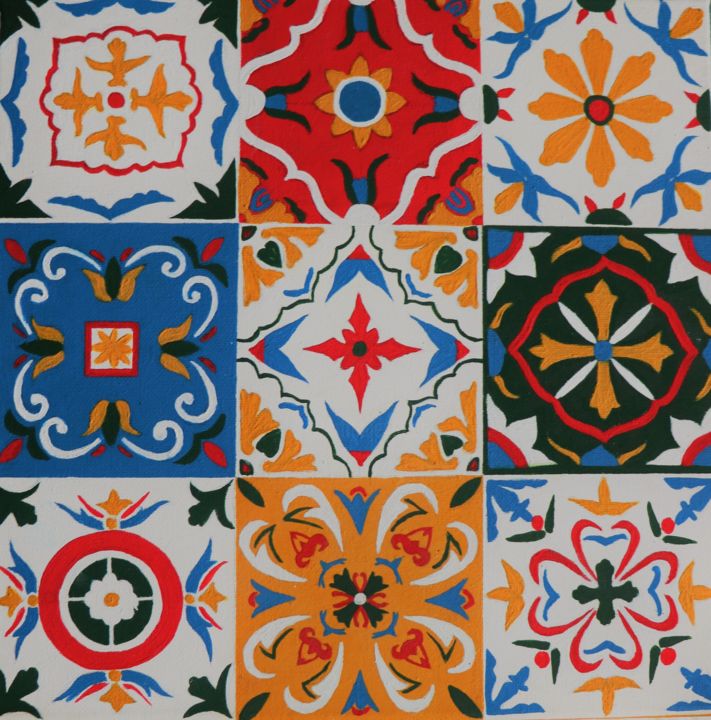 "azulejos" başlıklı Tablo Lisaa tarafından, Orijinal sanat, Akrilik