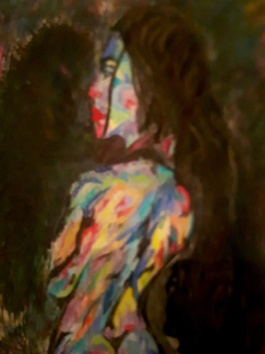 Malerei mit dem Titel "Spectre imaginaire" von Lisa Manni, Original-Kunstwerk, Öl