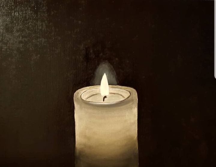 Painting titled "Candle" by Elisabeth Reschke, Original Art, Oil