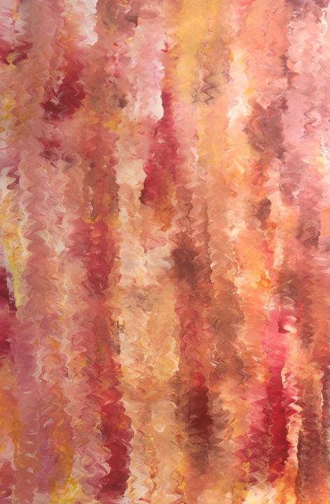 Peinture intitulée "Pluie florale" par Lisa Thomson, Œuvre d'art originale, Acrylique