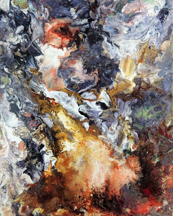 Картина под названием "PREMICES" - Michèle Paba, Подлинное произведение искусства, Витражная роспись
