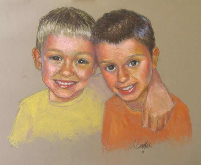 Painting titled "Jack and Ben" by Lisa English, Original Art,