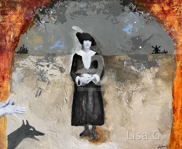 Malarstwo zatytułowany „la plume blanche” autorstwa Lisa G., Oryginalna praca, Akryl