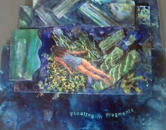 Painting titled "floating in fragmen…" by Lisa Reindorf, Original Art,