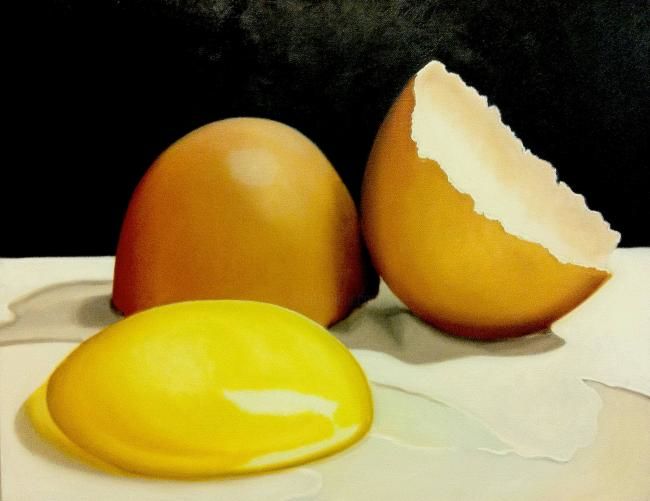 Pintura titulada "Egg" por Lisa Sole Williams, Obra de arte original, Oleo