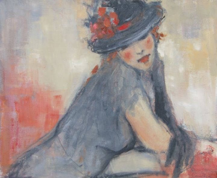 Peinture intitulée "dame-300.jpg" par Lisbeth Courcambeck, Œuvre d'art originale