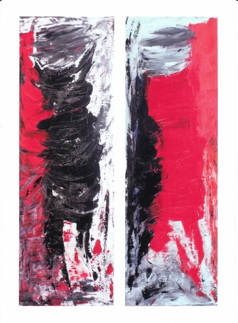 Peinture intitulée "Robe rouge, Robe no…" par Lise Tollemer, Œuvre d'art originale,