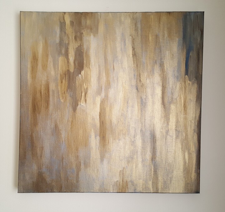 Peinture intitulée "GOLDEN BLEU" par Lisette Van Der Heijde, Œuvre d'art originale, Acrylique