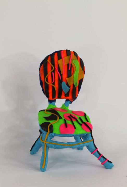 Sculpture titled "Сhair / Polymer Cla…" by Vitaliy Lishko, Original Art, Polymer clay