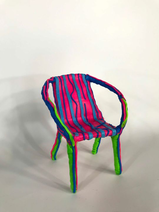 Sculpture titled "Сhair / Polymer Cla…" by Vitaliy Lishko, Original Art, Clay