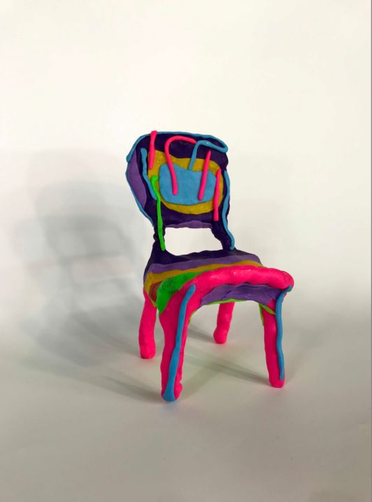 Sculpture titled "Сhair / Polymer Cla…" by Vitaliy Lishko, Original Art, Clay