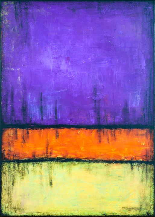 Painting titled "Endless Purple" by Liss Art Studio, Original Artwork, Acrylic