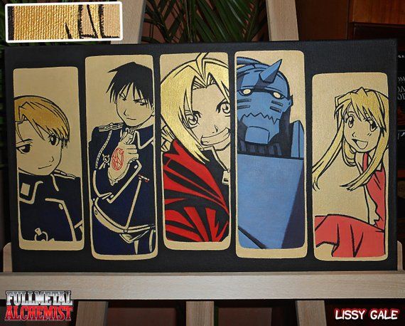 Картина под названием "Fullmetal alchemist…" - Lissygaleart, Подлинное произведение искусства, Акрил