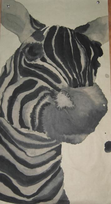 Peinture intitulée "Zebra 1" par Tingting Li, Œuvre d'art originale