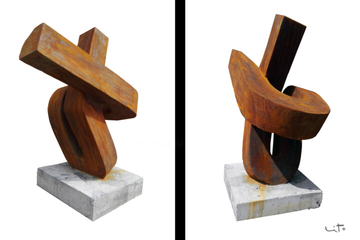 Sculpture titled "Nudos V" by Lito, Original Artwork, Concrete