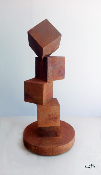 Sculpture titled "Adicion I" by Lito, Original Artwork, Cement