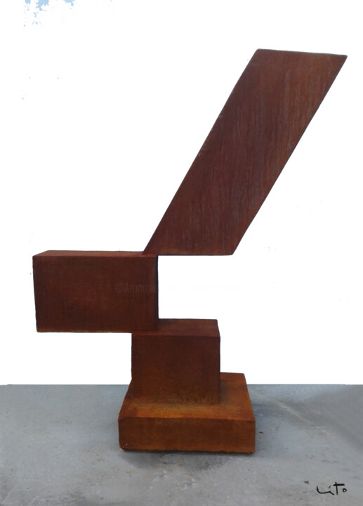 Sculpture titled "Adicion Balance 1" by Lito, Original Artwork, Concrete