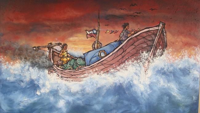 Painting titled "Mares" by Fresia Navarrete, Original Art, Oil